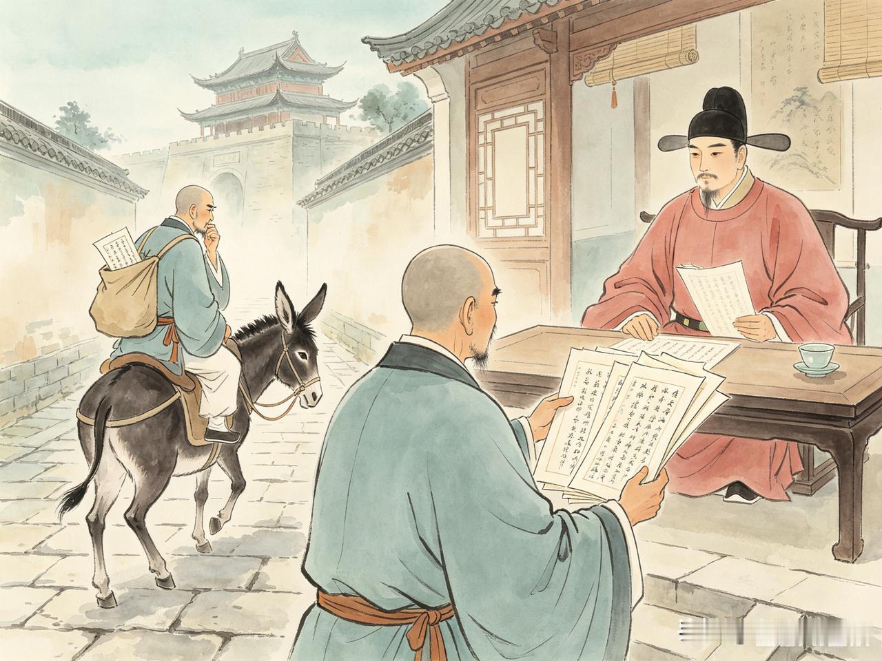 唐朝吴兴有个和尚法名昼一,字皎然,最擅长写律诗。他听说苏州刺史韦应物雅好诗文,便
