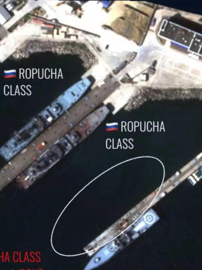 8月8日，据最新的卫星照片显示，前几天在新罗西斯克港被乌克兰无人攻击艇袭击的俄罗