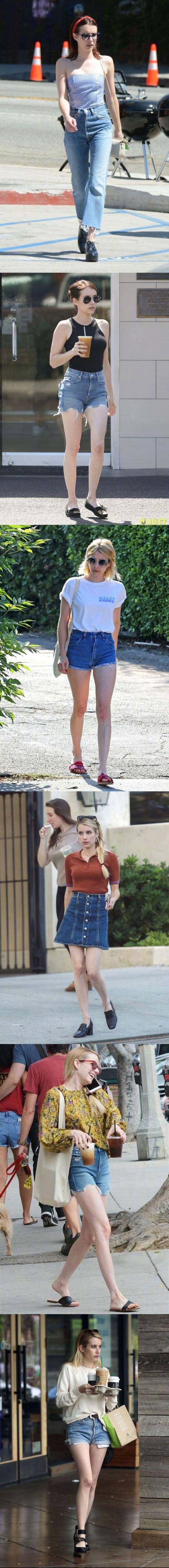 Emma Roberts，小个子女生的穿搭典范~