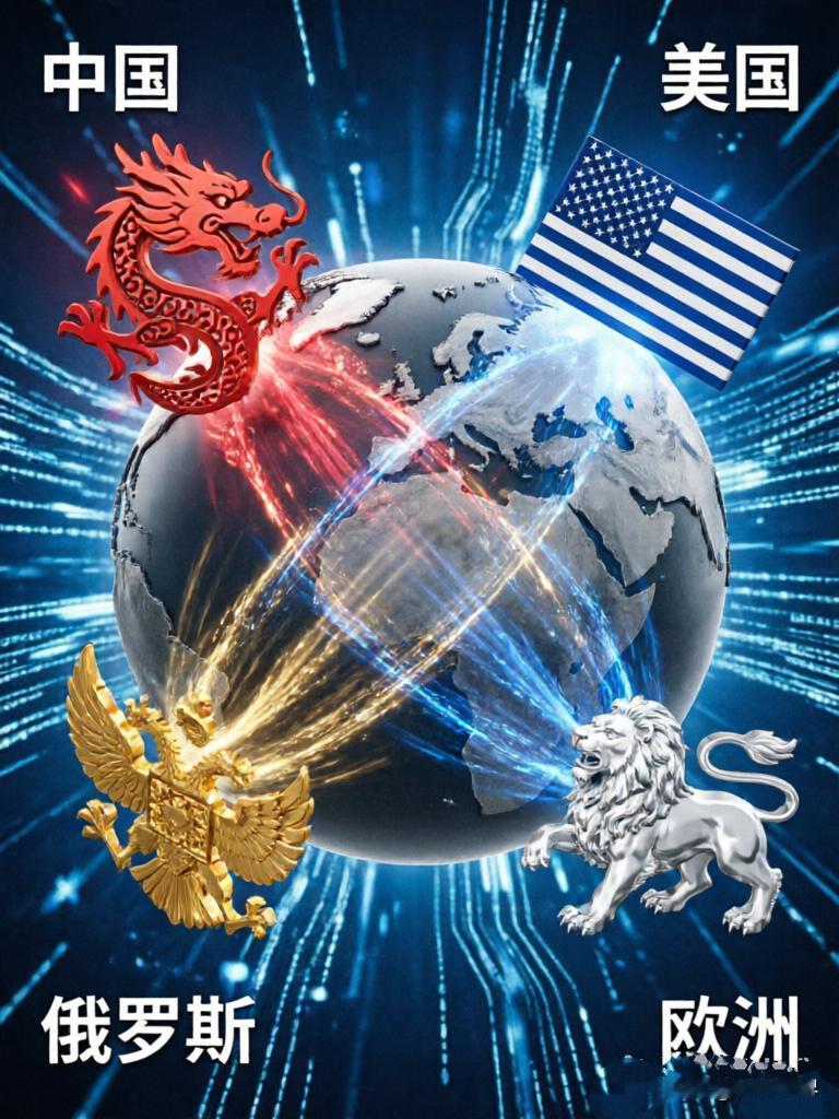 当下的国际局势，早已不是单边主导，而是清清楚楚的四极格局：中国一派、美国一派、俄