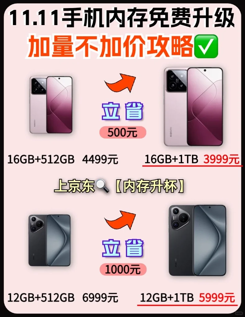 京东5折券最后两天㊙️手机内存免费升级✅