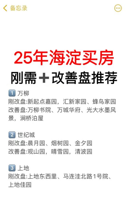 吐血整理‼️25年海淀买房刚需➕改善盘推荐🔥
