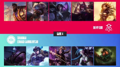 【OMG vs EDG 第四局】

MVP：Ale（贾克斯）
决胜局了！
 
