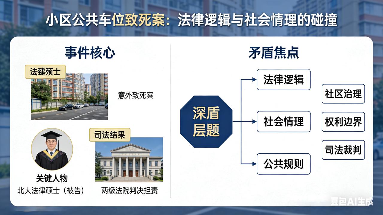 法理与情理的边界：一场车位纠纷引发的公共反思
 
这起因小区公共车位引发的意外致