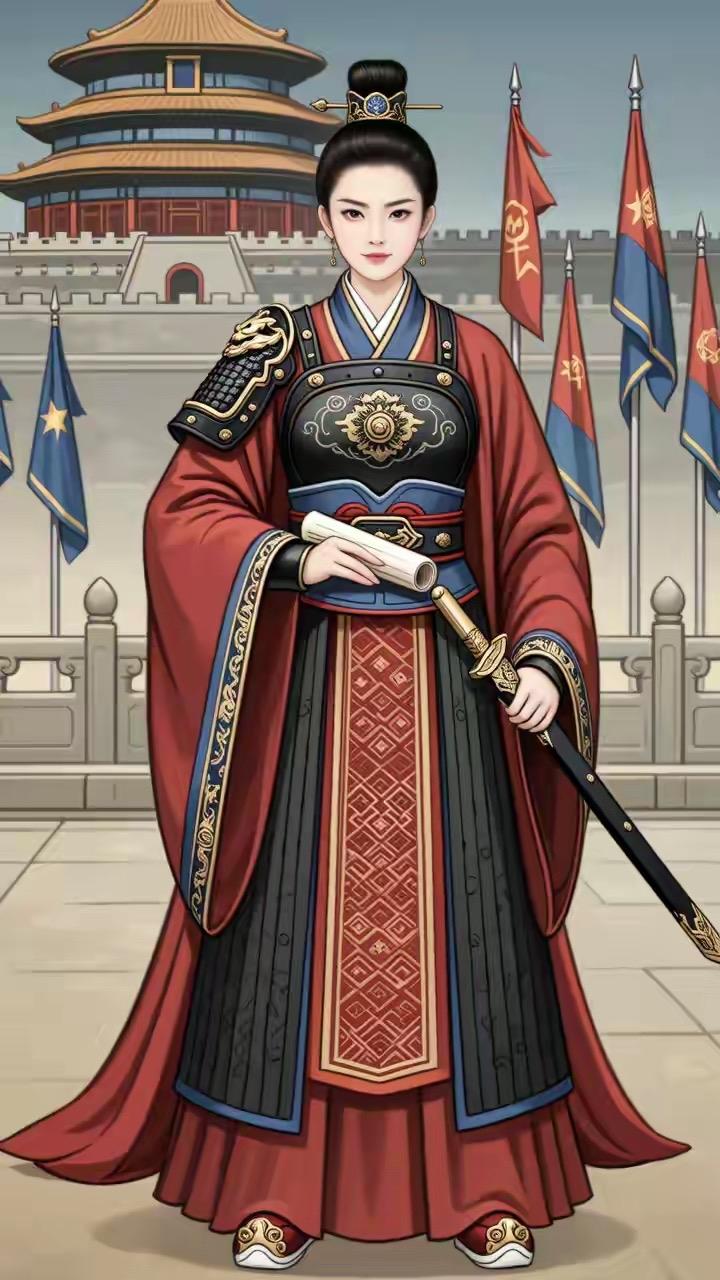 吕媭是吕后的妹妹，凭借外戚身份掌握实权：她虽无将军头衔，却获授虎贲中郎将印，统领