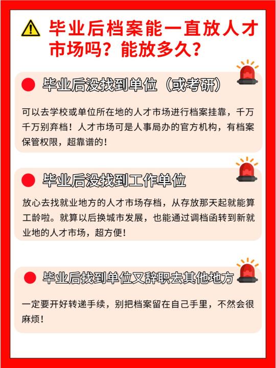 档案能一直放人才市场吗？能放多久？🤔