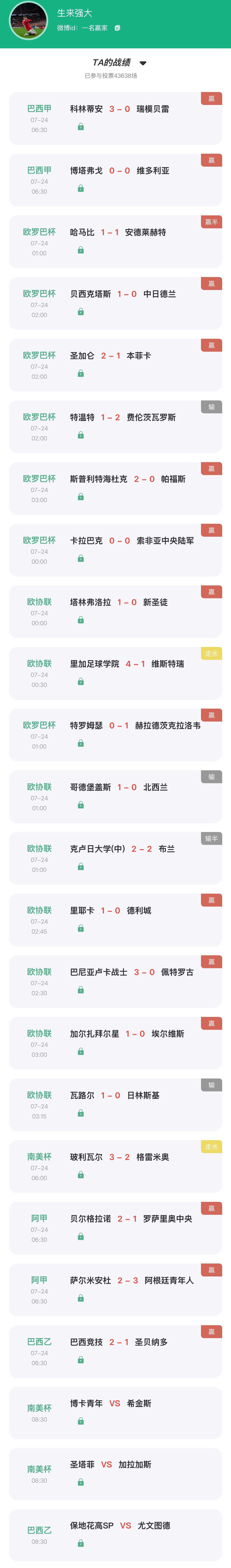 【“猜球”——民间高手】去年单关冠军昨日竞彩7中6，竞彩北单单日狂揽10手净盈！