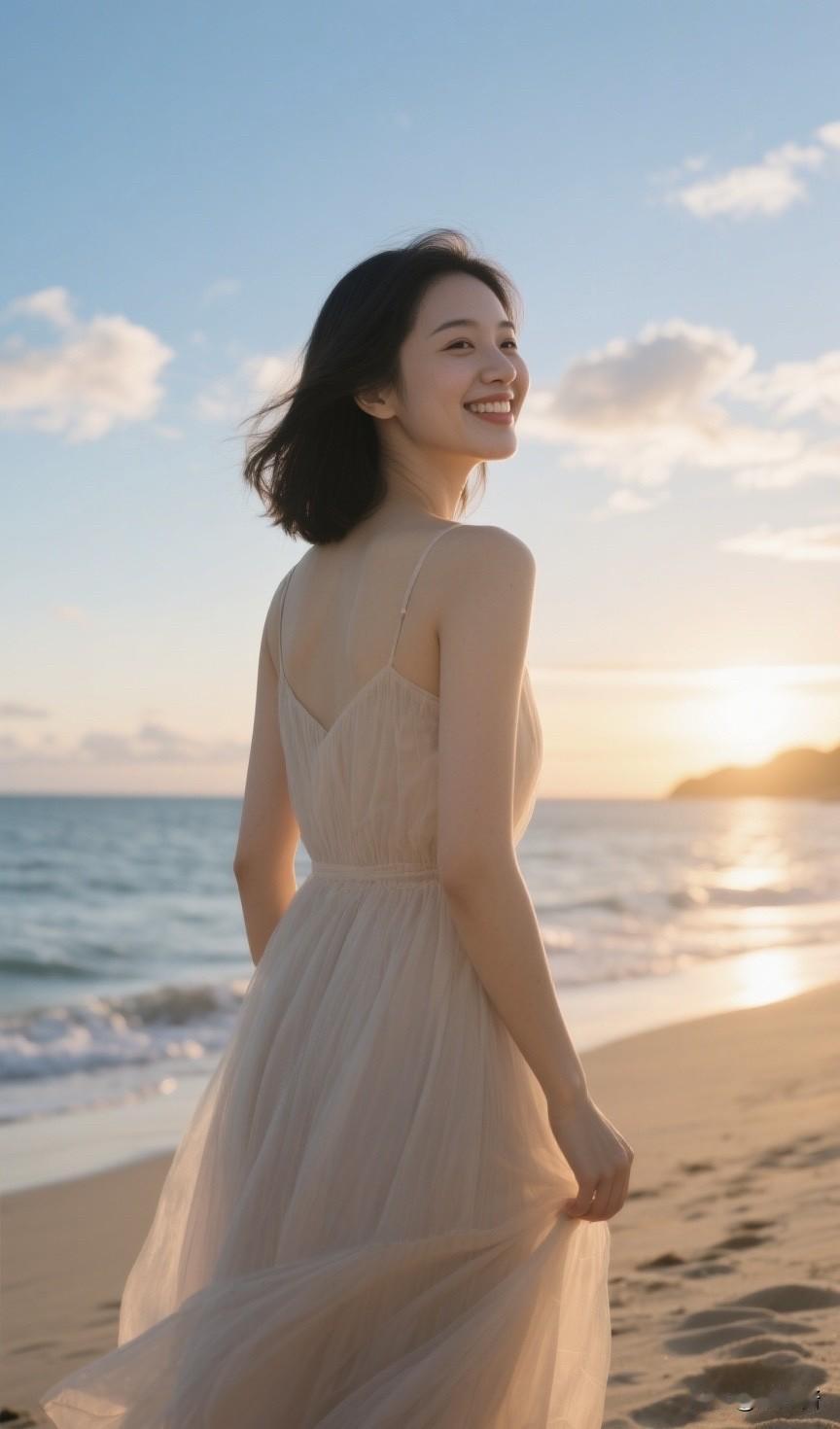 海边漫步：每一步都踏在柔软沙滩上，每一阵风都带着海水的咸香，所有烦恼都被抛到脑后