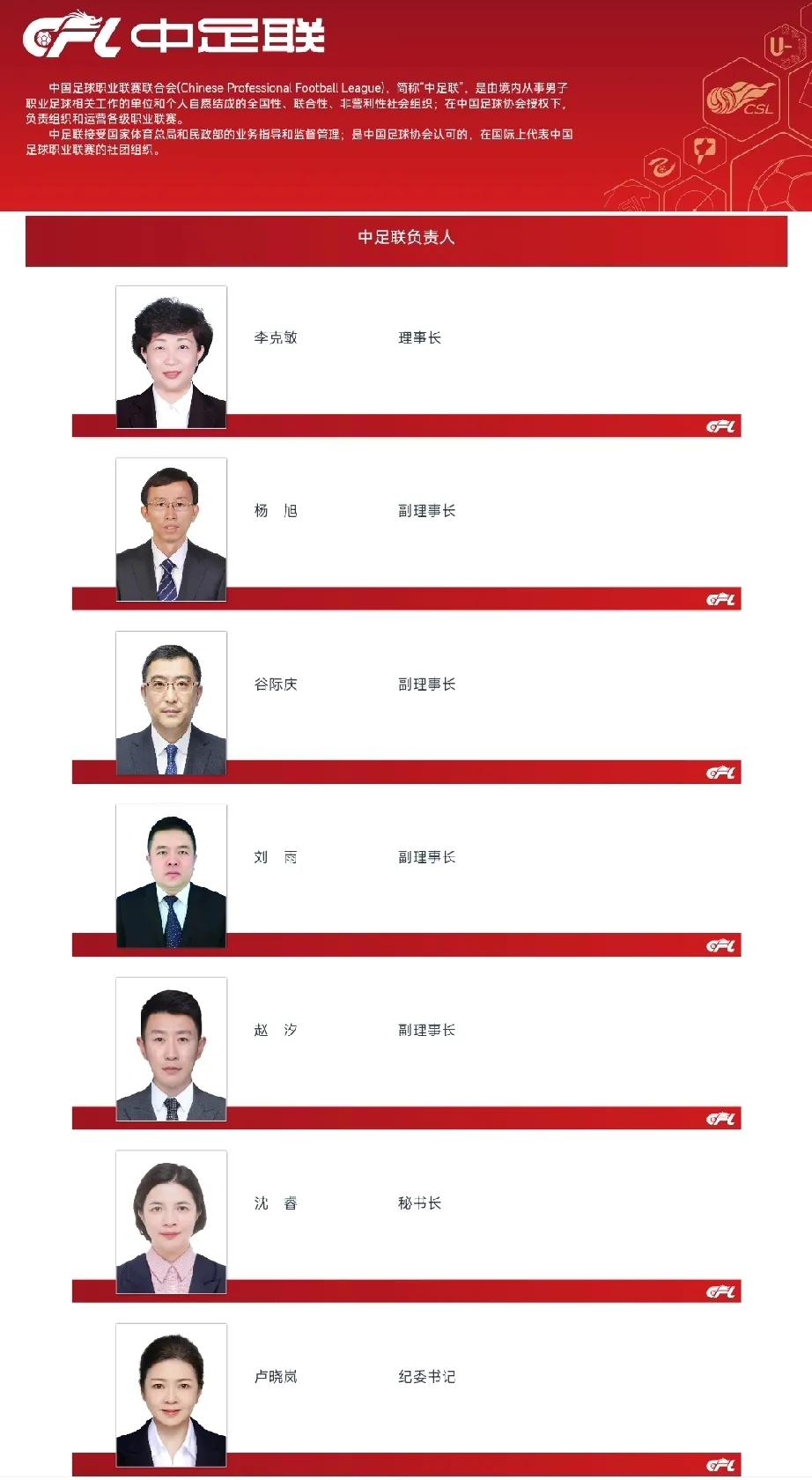 中足联（CFL）
中国足球职业联赛联合会（简称“中足联”）于2025年1月23日