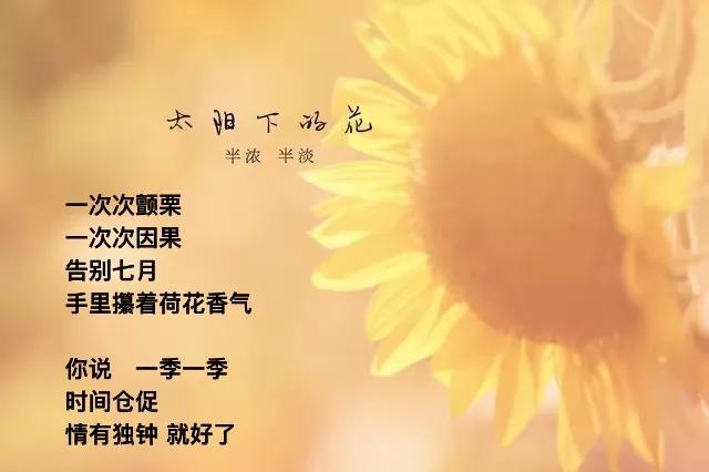 若是灵魂出窍
请俯身泥土
对棵芨芨草呢喃
．
打七月走过了
眼里微光
充电于荷花