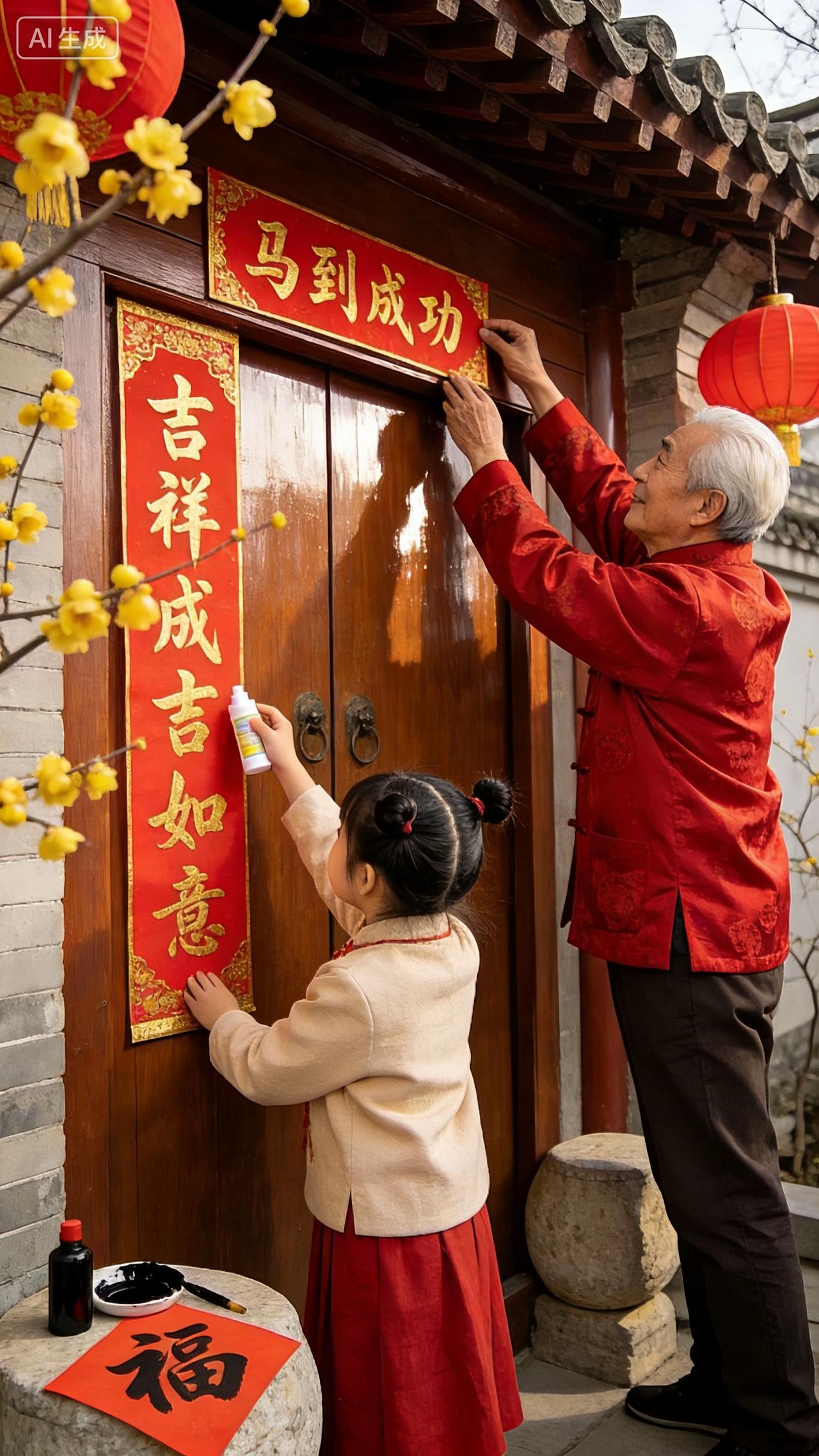 1. 马年应景·大气磅礴（最合2026丙午年）
上联：年年顺顺利利
下联：岁岁马