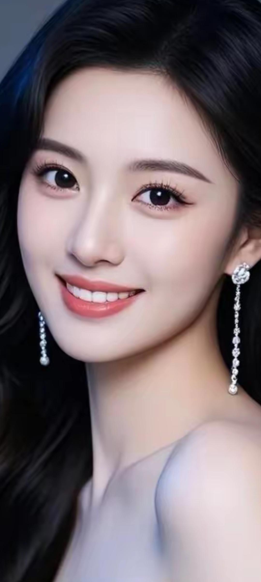 甜美笑容，闪耀耳环，优雅气质，女神范儿！🌟✨