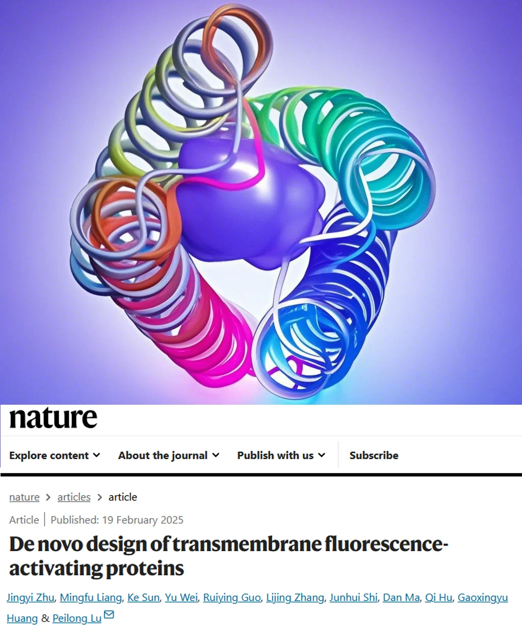 Nature重磅-西湖大学用AI设计逆天荧光蛋白