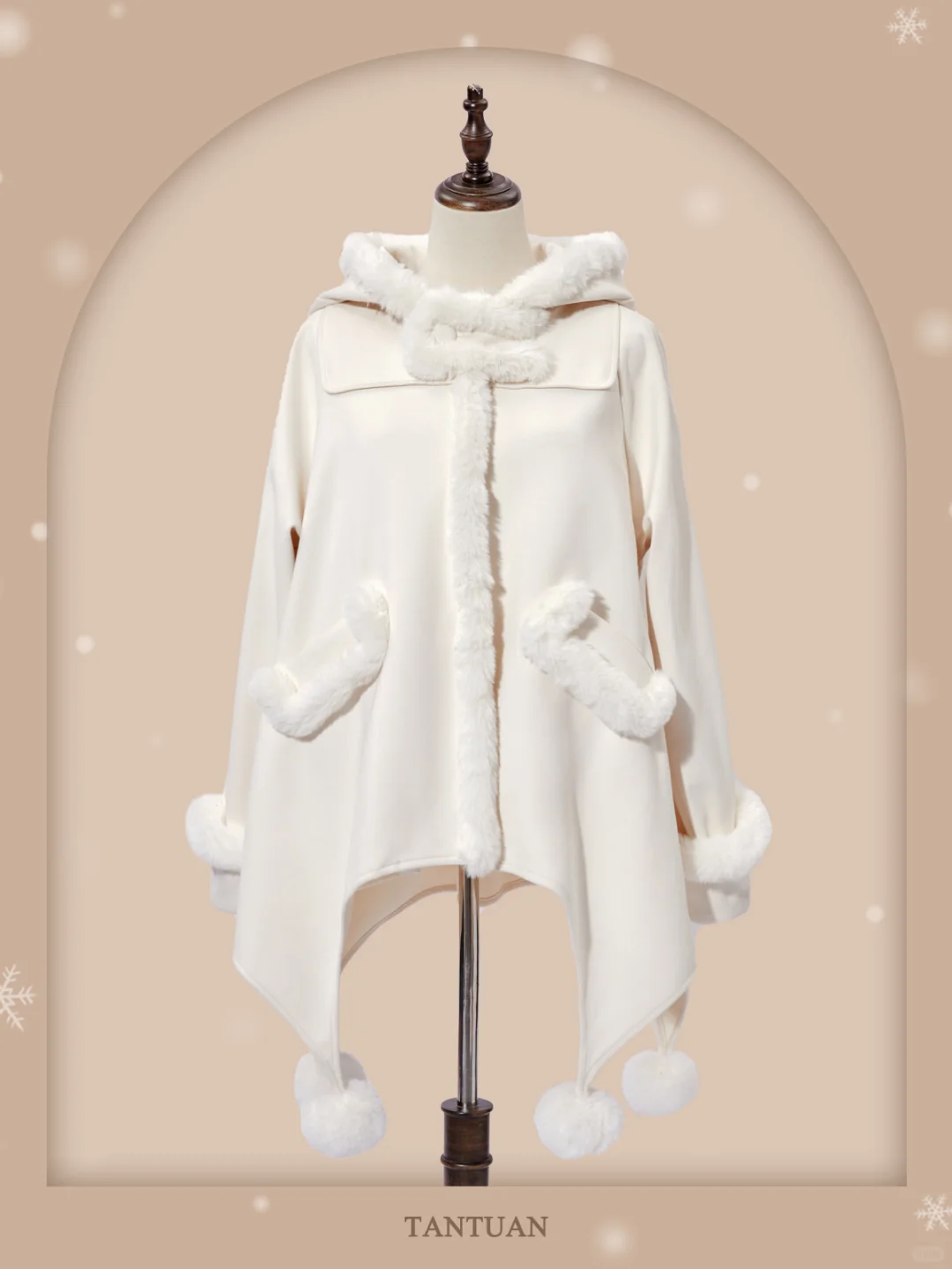 ☃好乖好软的毛茸茸雪国少女斗篷～