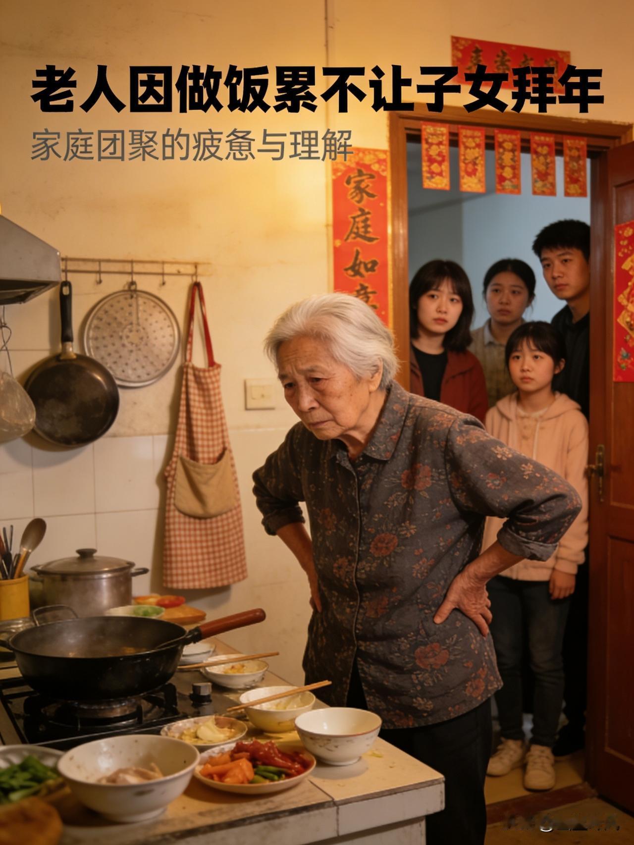 对年轻人来说，拜年是团圆放松；对年迈长辈而言，却是一场高强度操劳。提前备菜、煎炸