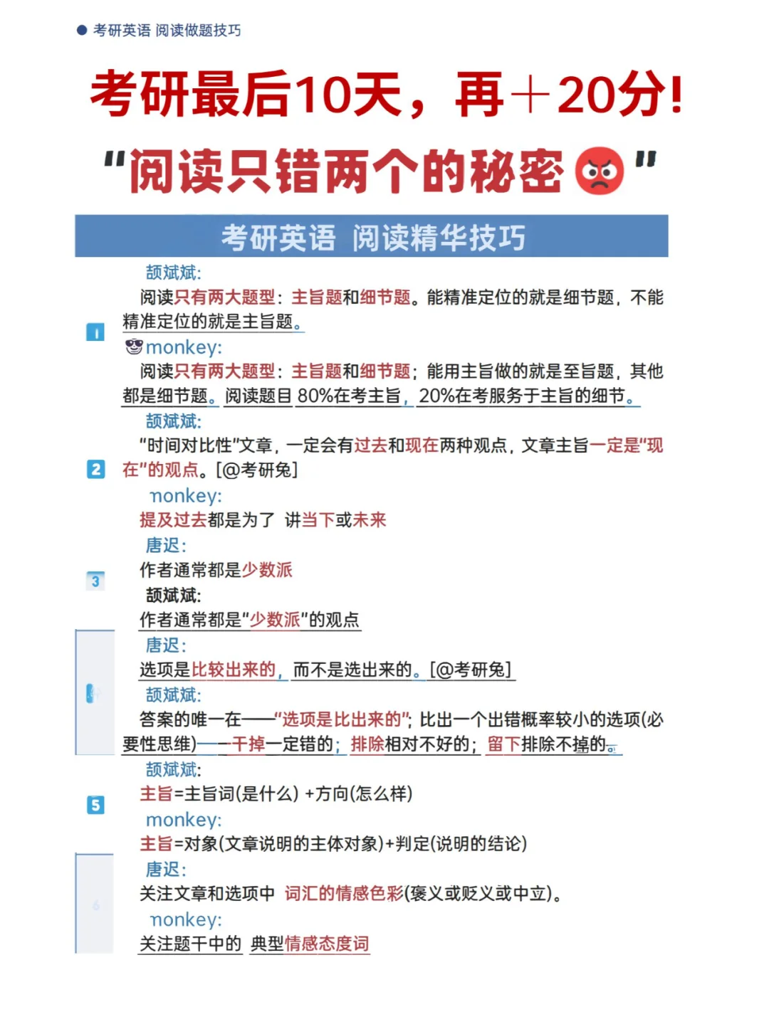 考研阅读冲刺，最后10天再拿20分！