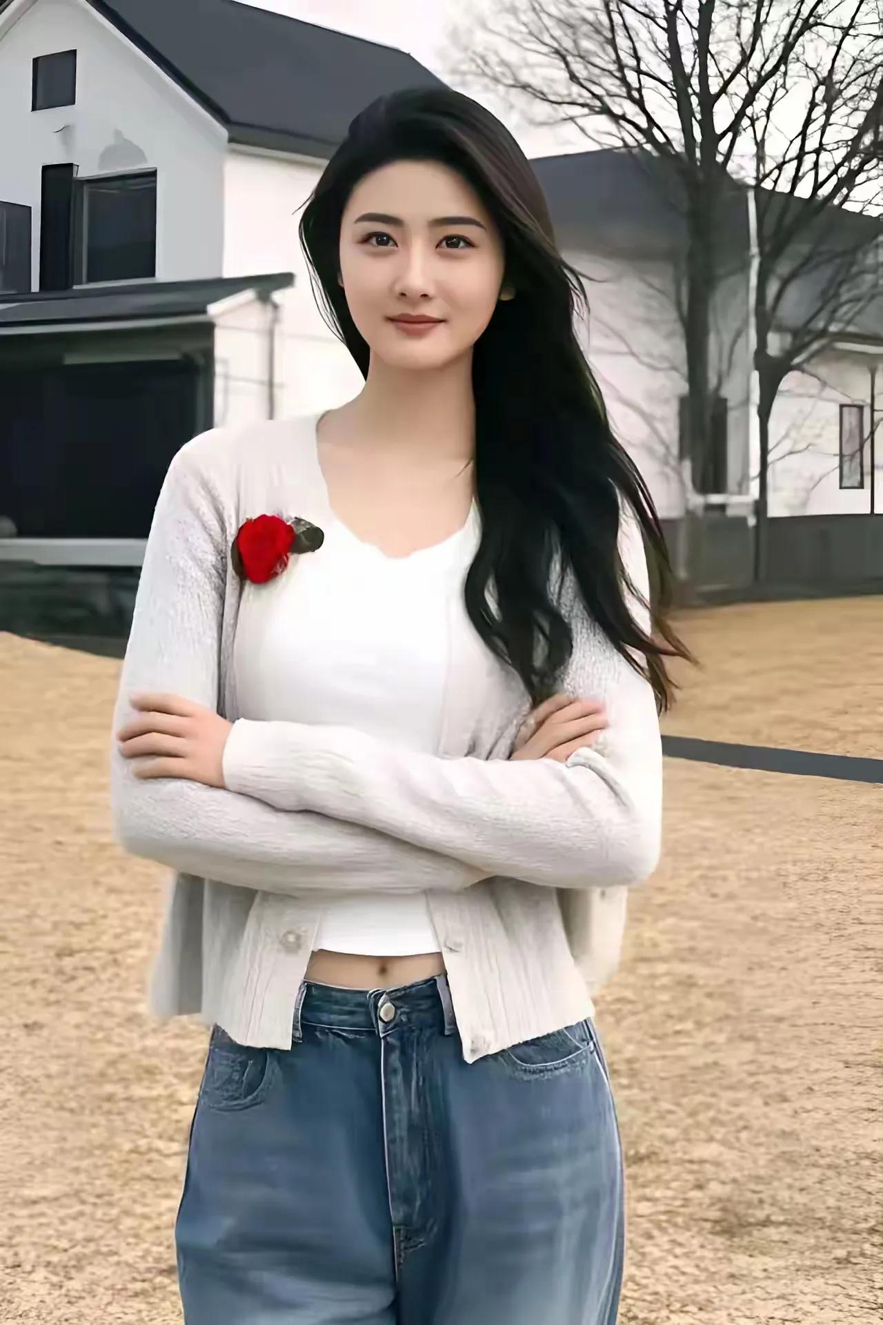 白衣佳人，长发飘飘。