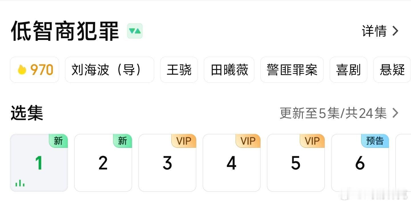 低智商犯罪 已上线，热度起点970