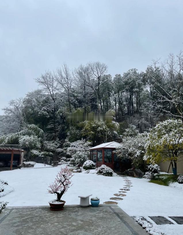 老爸发了一张老家下雪的照片，盯着照片看了很久，恍惚间回到了小时候，那时房子还是小