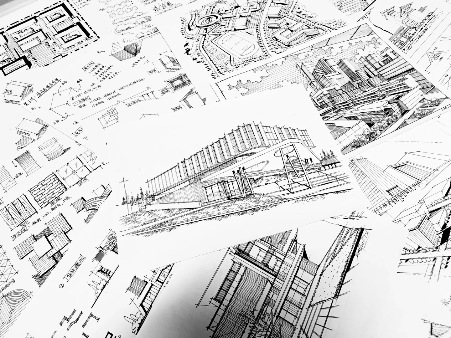 你试没试过7天可以画多少张建筑手绘图？