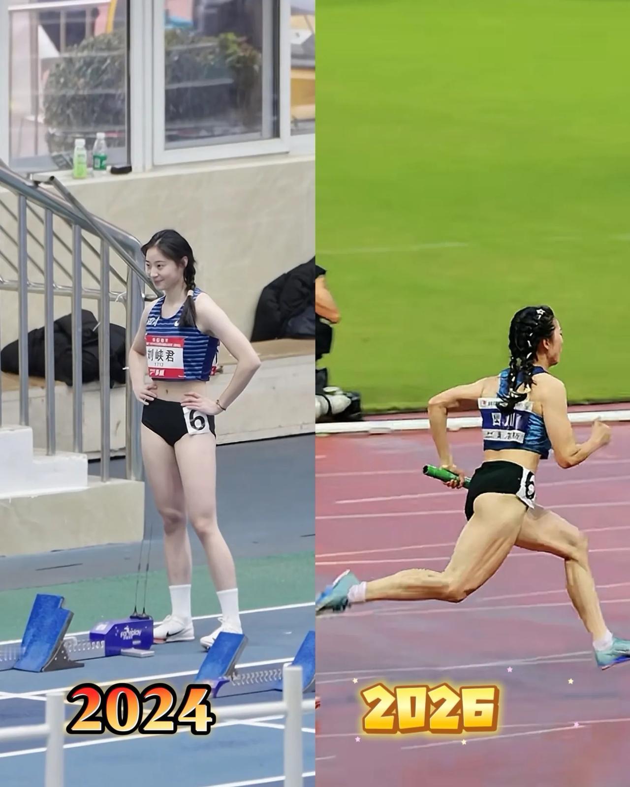 21岁的刘峡君进国家队仅仅两年，努力都写在了腿上。
怪不得刚刚过去的全锦赛能破个