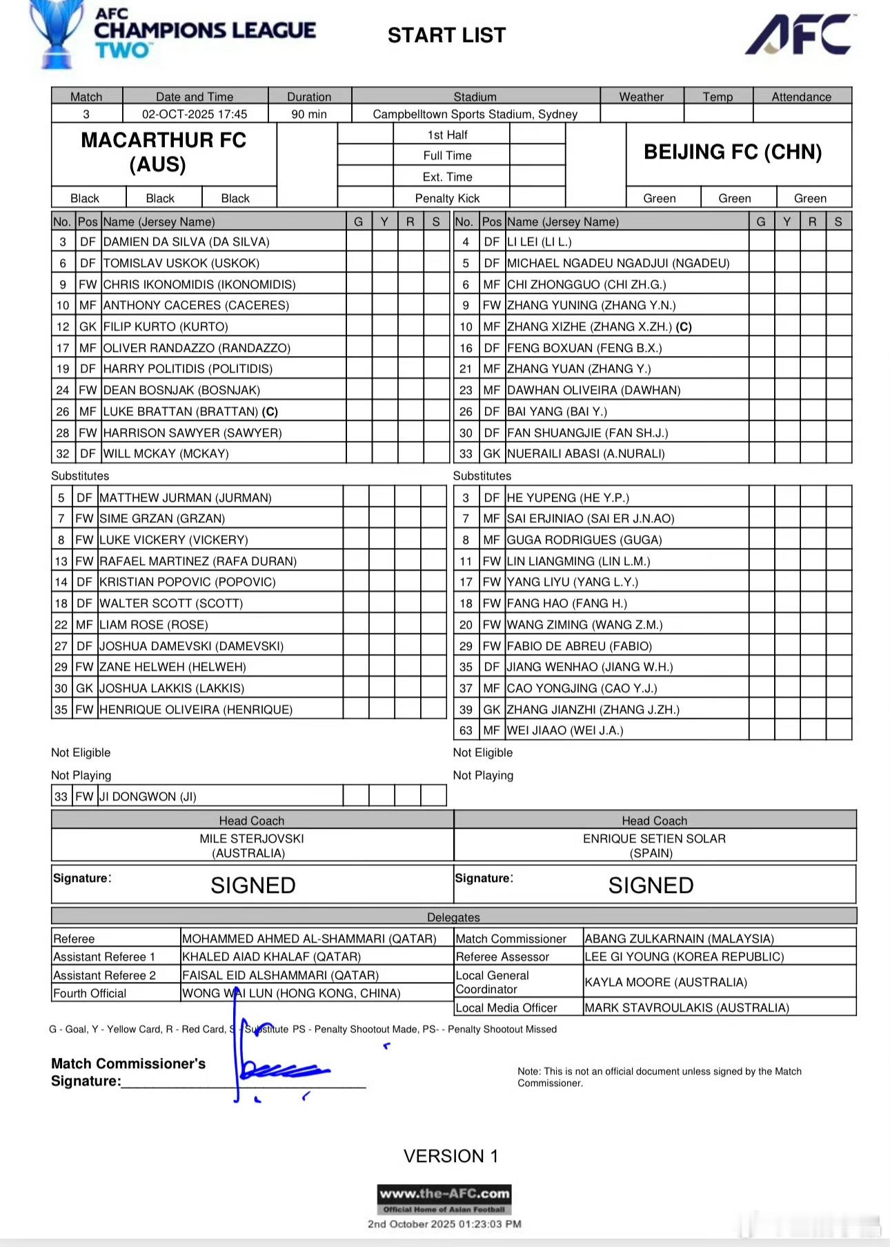 北京国安麦克亚瑟vs北京国安努尔艾力·阿巴斯 李磊 恩加德乌 柏杨 冯博轩 范双