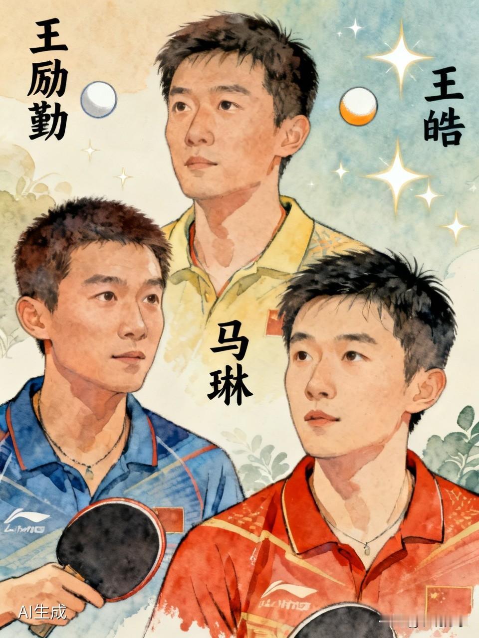 中国乒坛有不少留有遗憾的运动员。王励勤获16个世界大赛冠军，三次夺得世乒赛男单冠