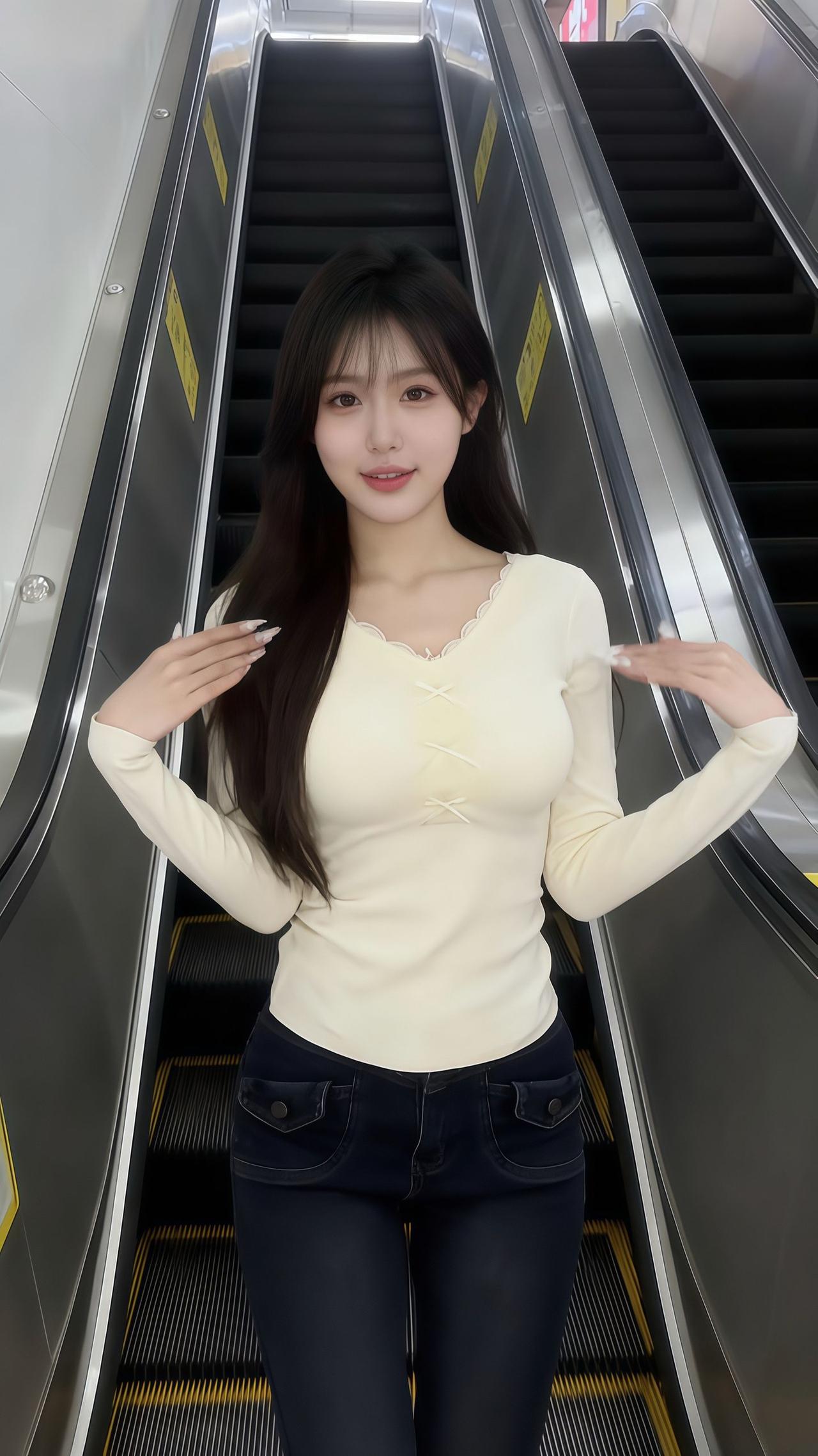 👩‍❤️‍💋‍👩 电梯里的甜美瞬间，温柔微笑，完美搭配！