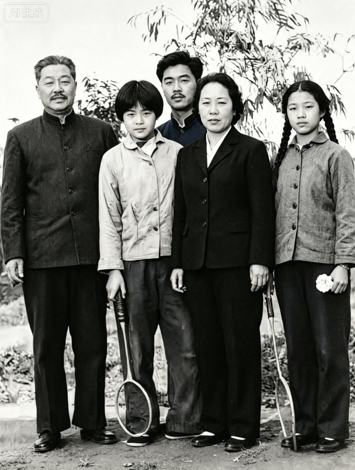 一身家国，一帧家常。
1964，贺龙元帅全家福，硝烟之外的人间烟火。
从左至右: