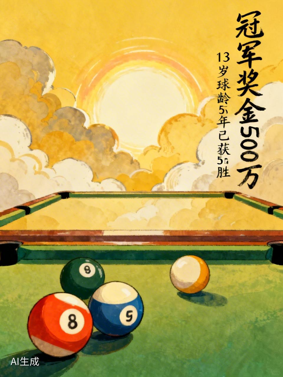 冠军奖金500万，13岁小孩哥，冲进台球赛决赛圈，5年球龄已获5胜
这13岁的小