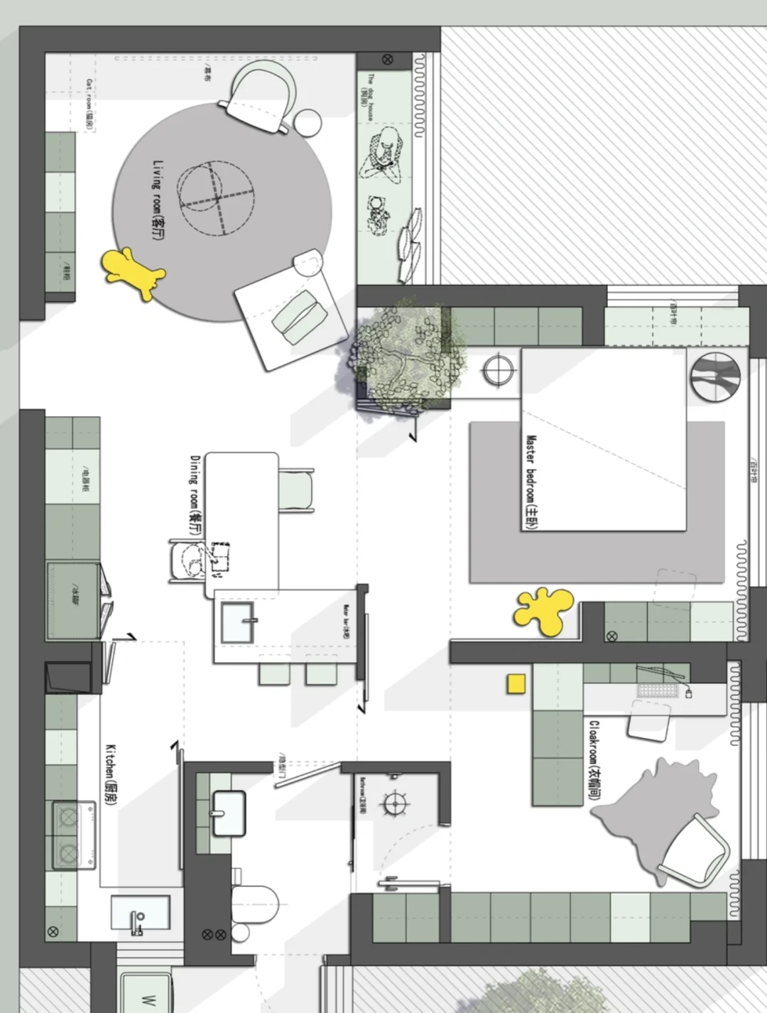 户型优化｜80平两居室的小资生活｜八稿方案！