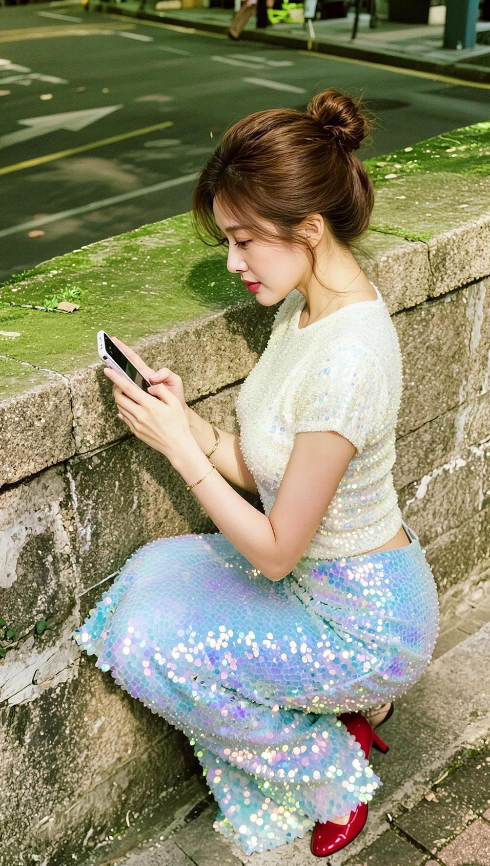 AI户外随拍 抖音ai创作 颜值在线 自然美景 甜美女孩穿搭