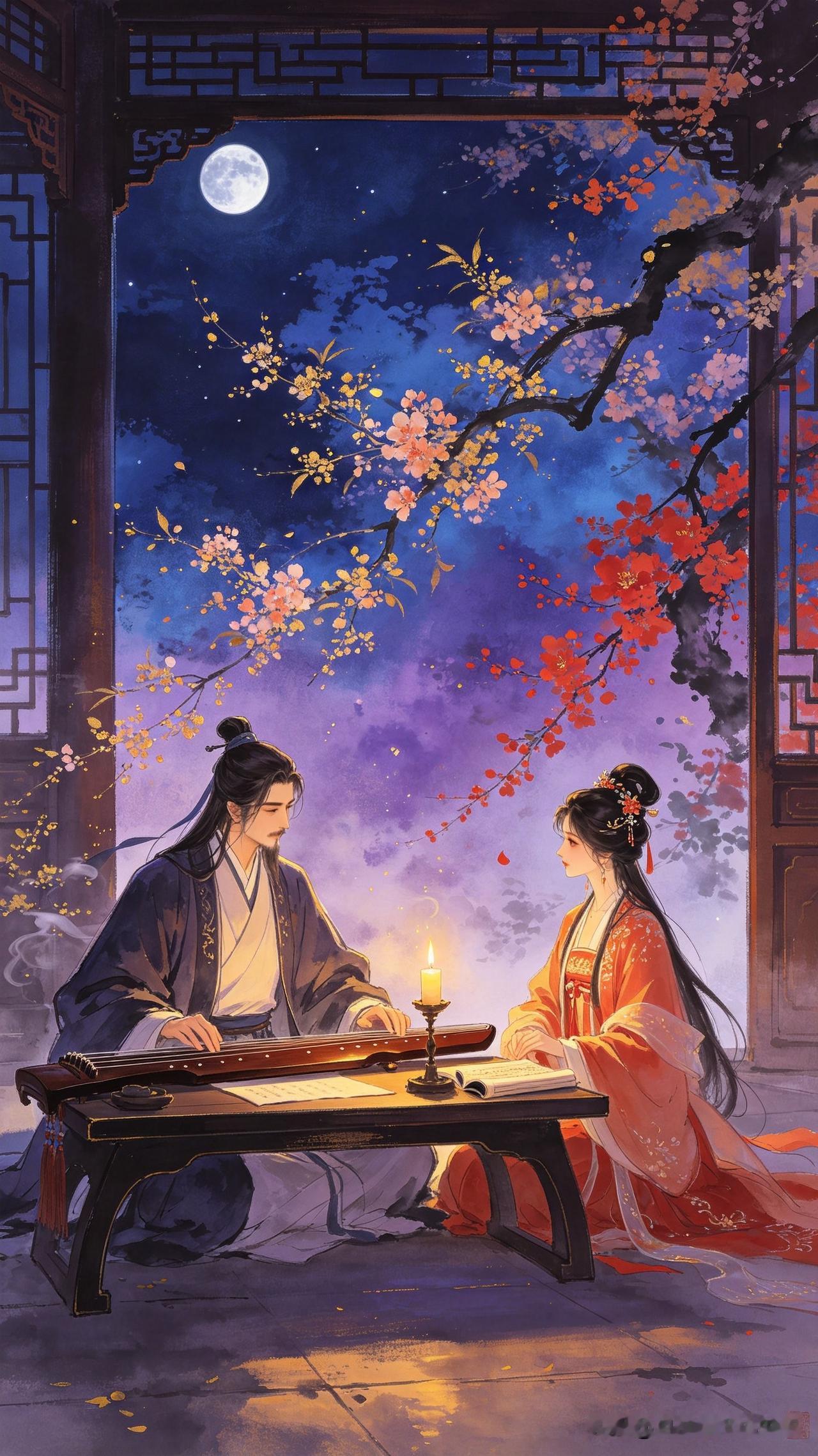 旧梦如烟不可寻，
清词一卷动人心。
弦歌未解相思意，
        
…………