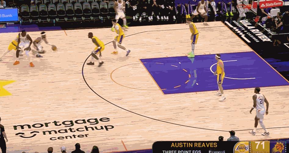 正面硬冲艾顿不是好的选择，在艾顿已经建立防守位置的情况下，艾顿的正面防守效果相当