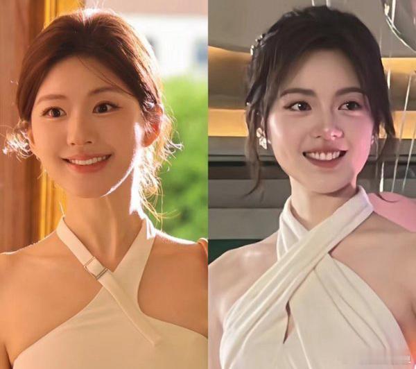 赵今麦赵露思挂脖白裙，谁更出圈。 ​​​