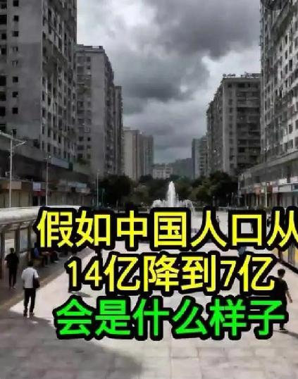 假如人口从14亿直接下降到7亿，中国社会会出现哪些方面变化？真的意想不到哦

这