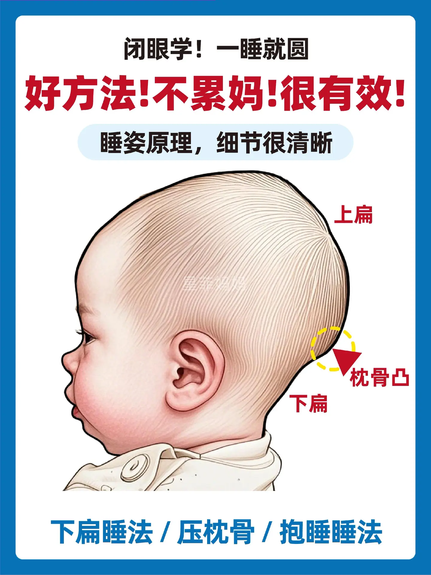 宝宝头型|上扁➕枕骨凸➕下扁睡圆头方法。