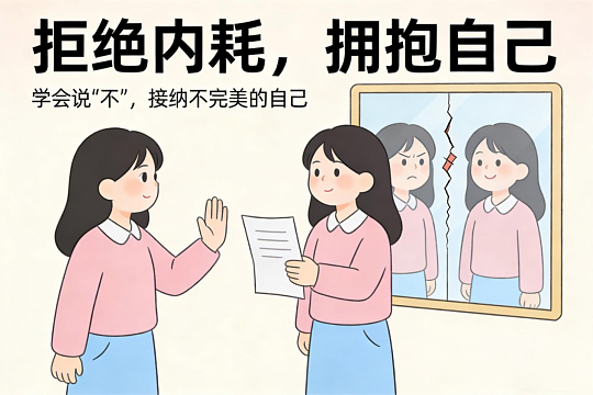 缓解内耗的解药学会课题分离，分清别人的情绪与自己的生活；允许自己不完美，允许出错