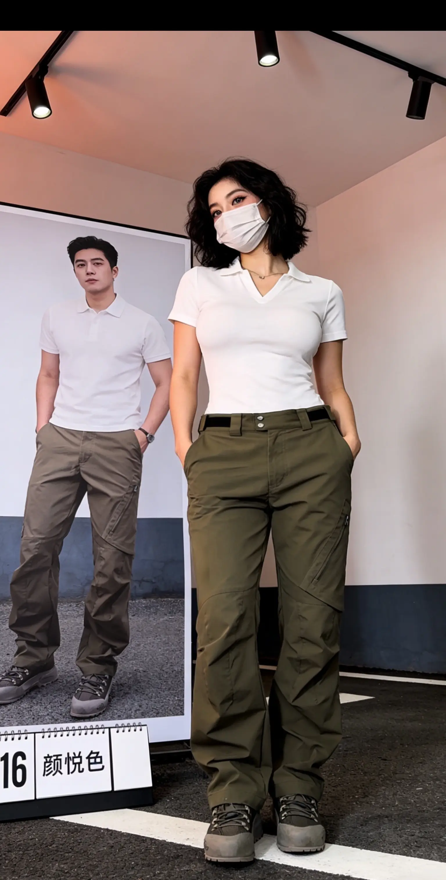 户外战术松紧调节工装裤多口袋立裁拼接直筒裤宽松伞兵休闲裤