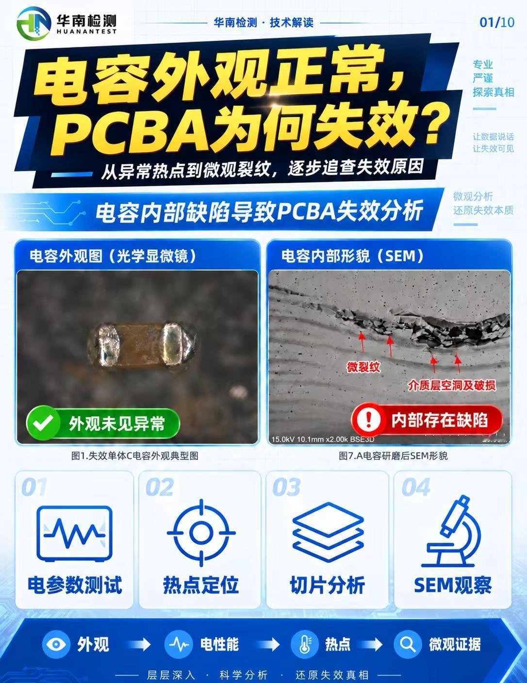 电容外观正常，PCBA为何失效？。外观没有裂纹，X-ray也未见明显异常，电容为