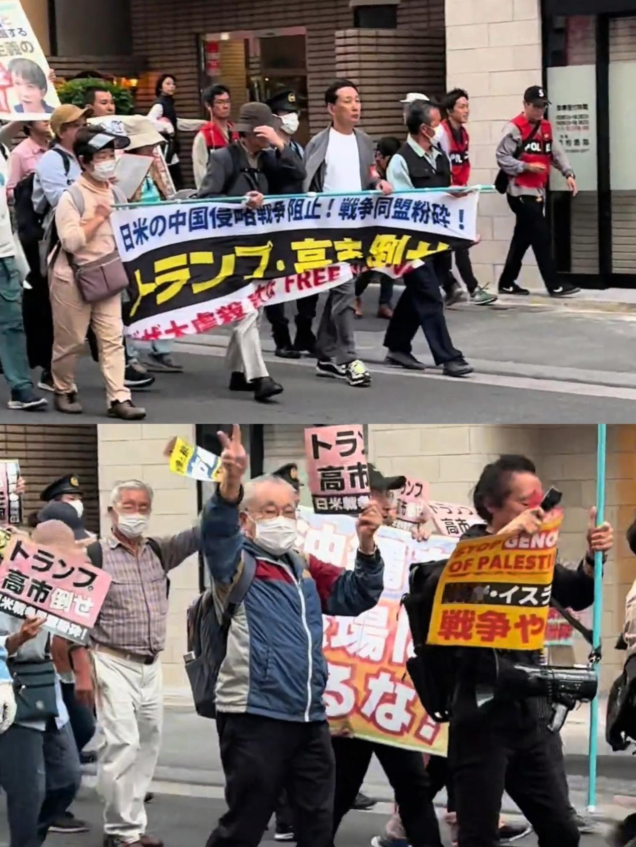 刚看到的视频，
日本街头游行。
有懂日文的朋友看下是什么意思。
我大概翻译了下，