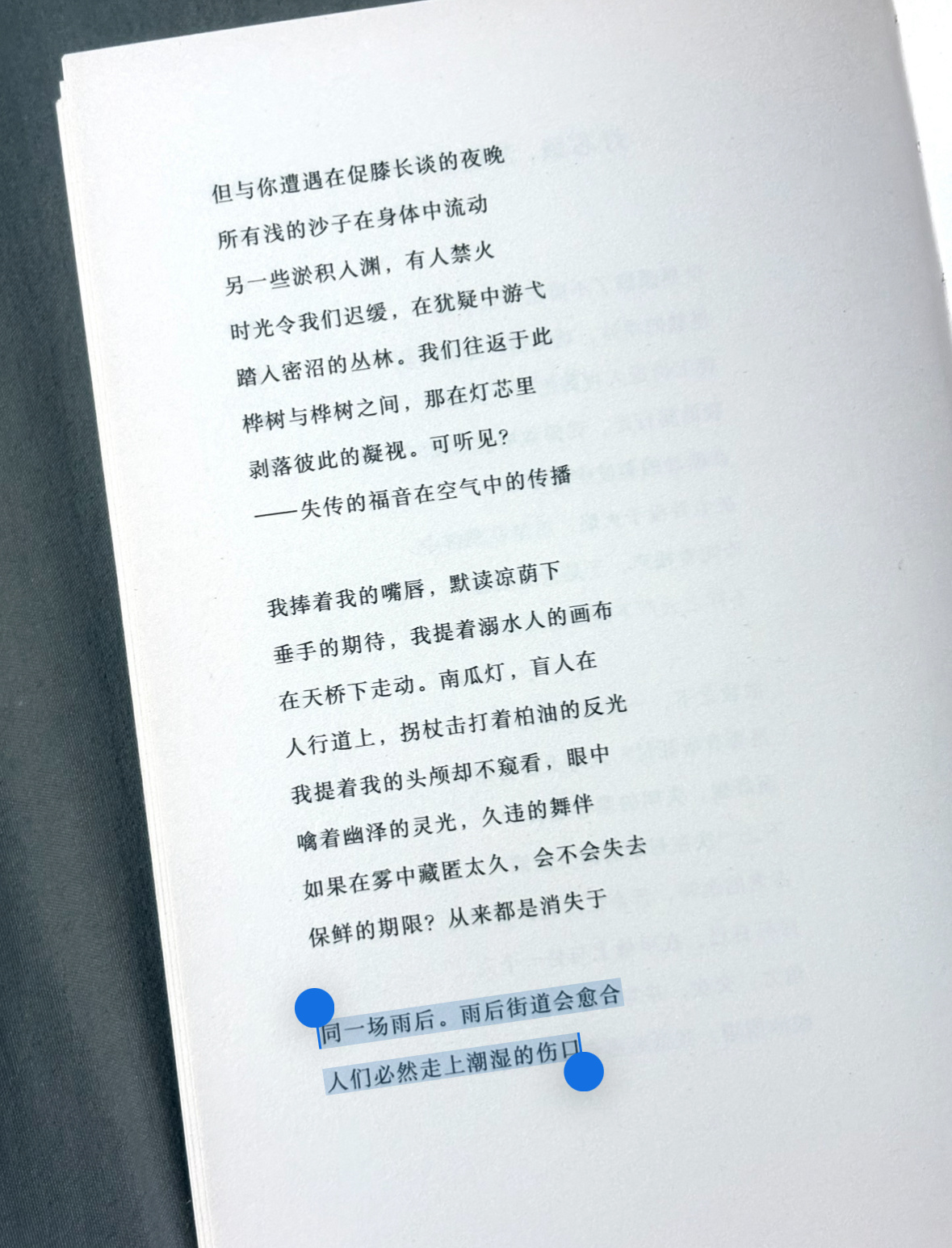 同一场雨后，雨后街道会愈合人们必然走上潮湿的伤口丝绒陨 | 灯芯绒，苦星星 ​​