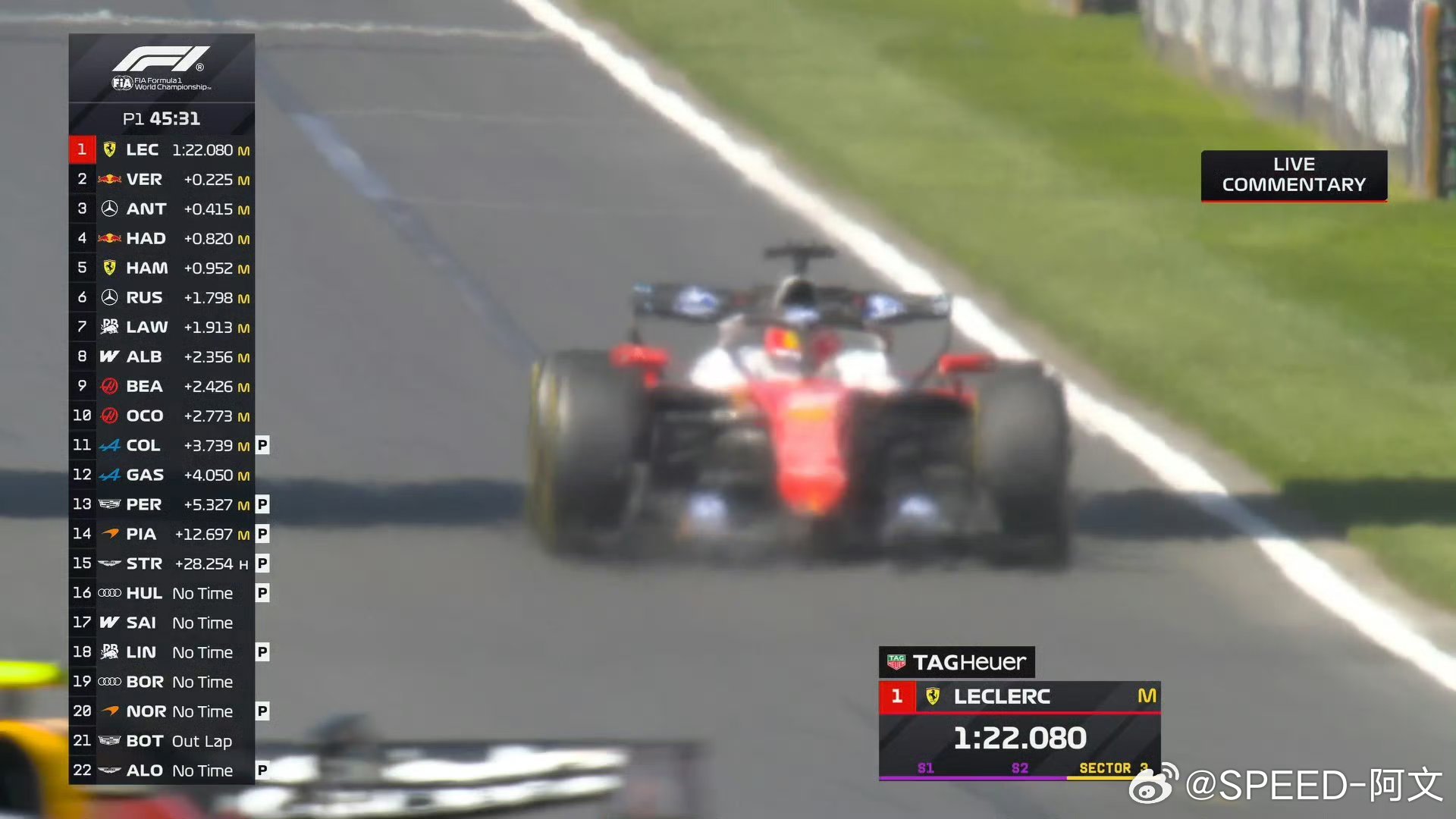 新赛季第一个排位赛维斯塔潘居然上墙了，目前的原因未明乐扣目前来到场上第一。202