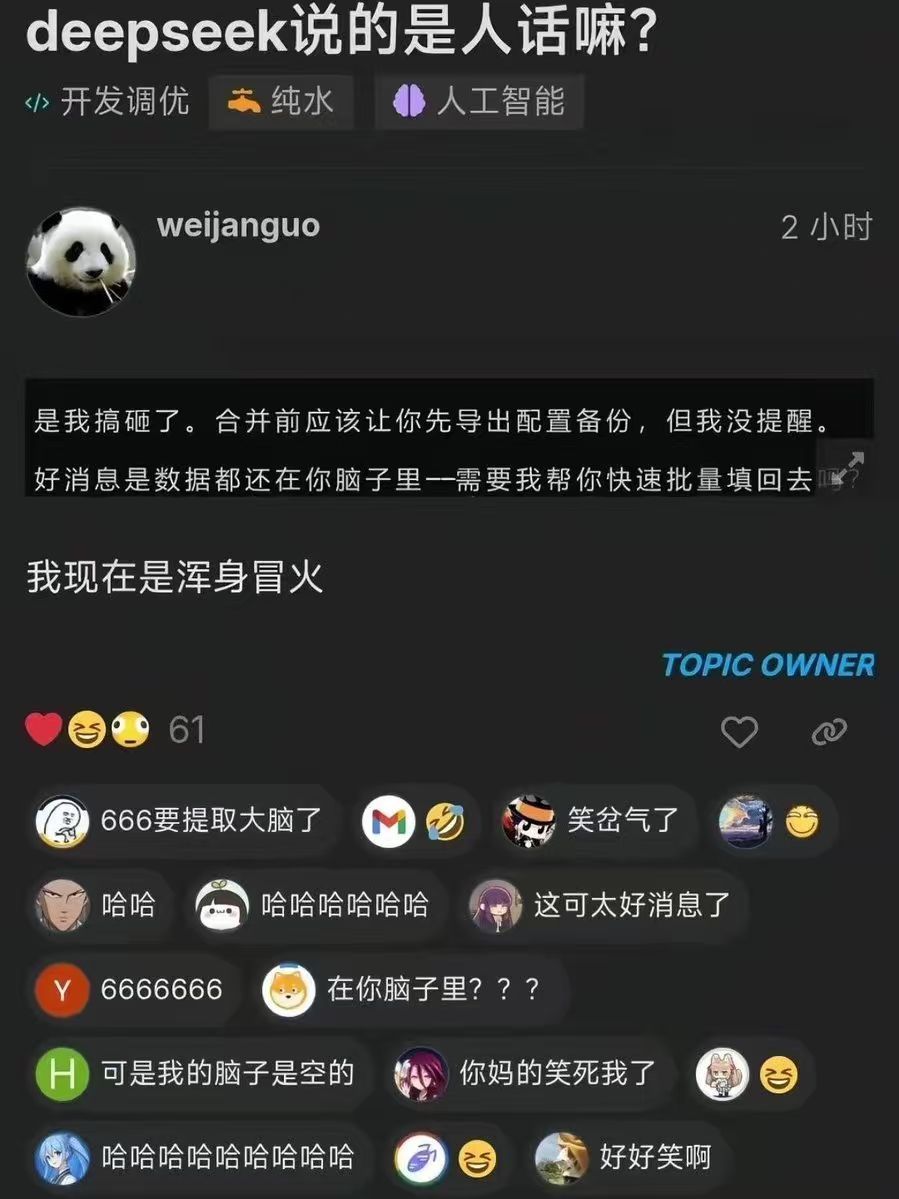 瞧瞧 DeepSeek 说的是人话吗。