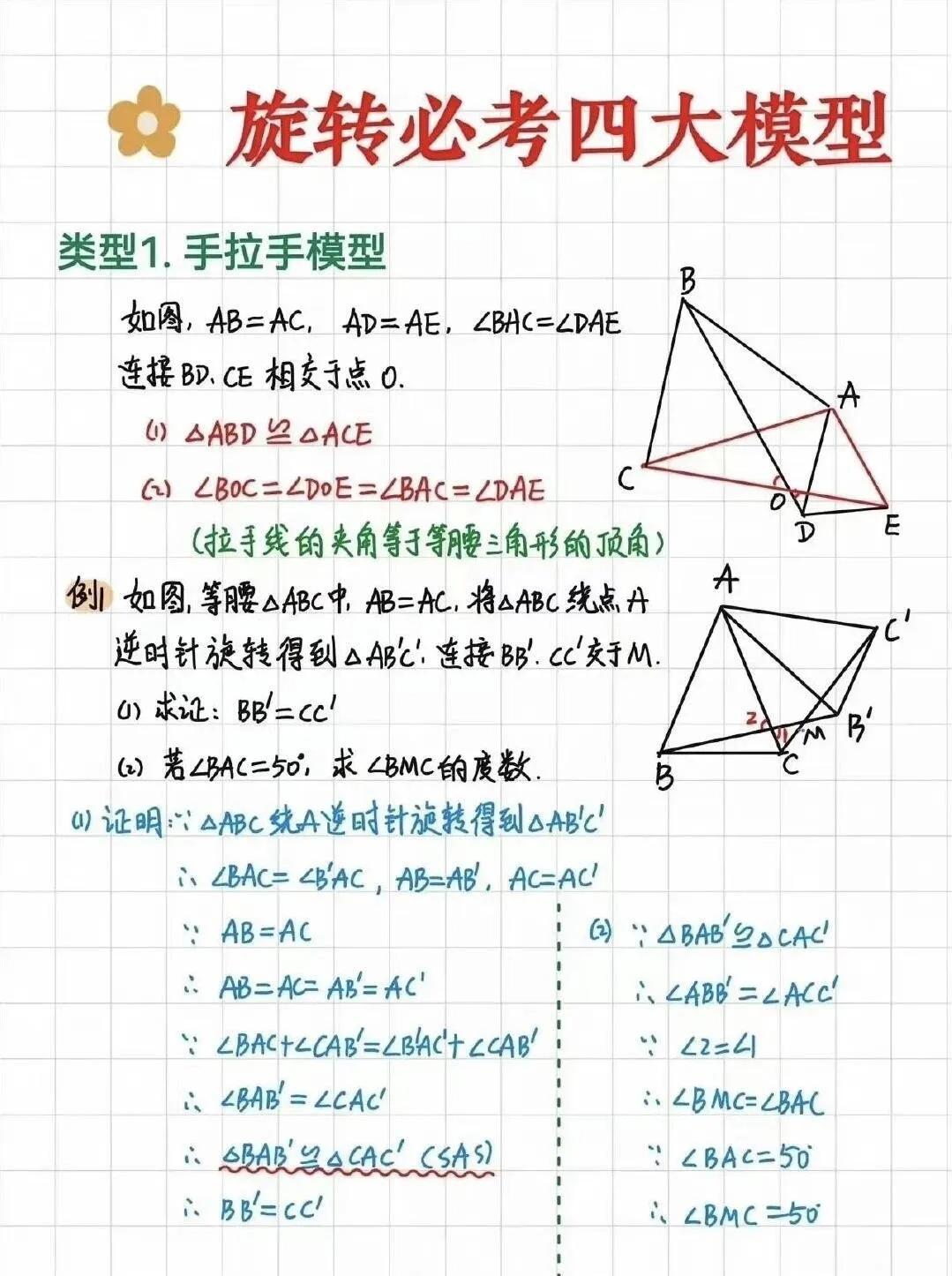 初中数学，旋转必考四大模型