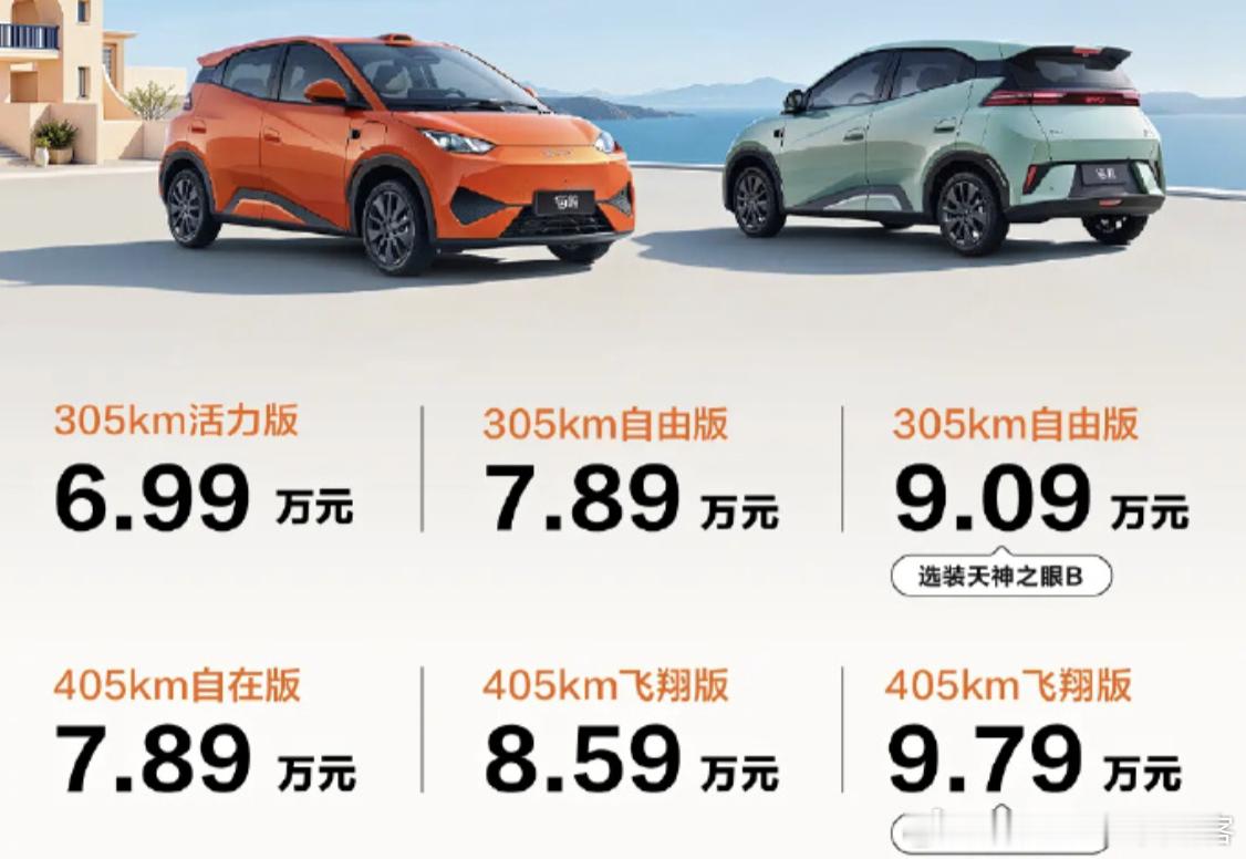 比亚迪海鸥也能上激光雷达了 新款海鸥6.99万起，选装 天神之眼B再花1.2万选