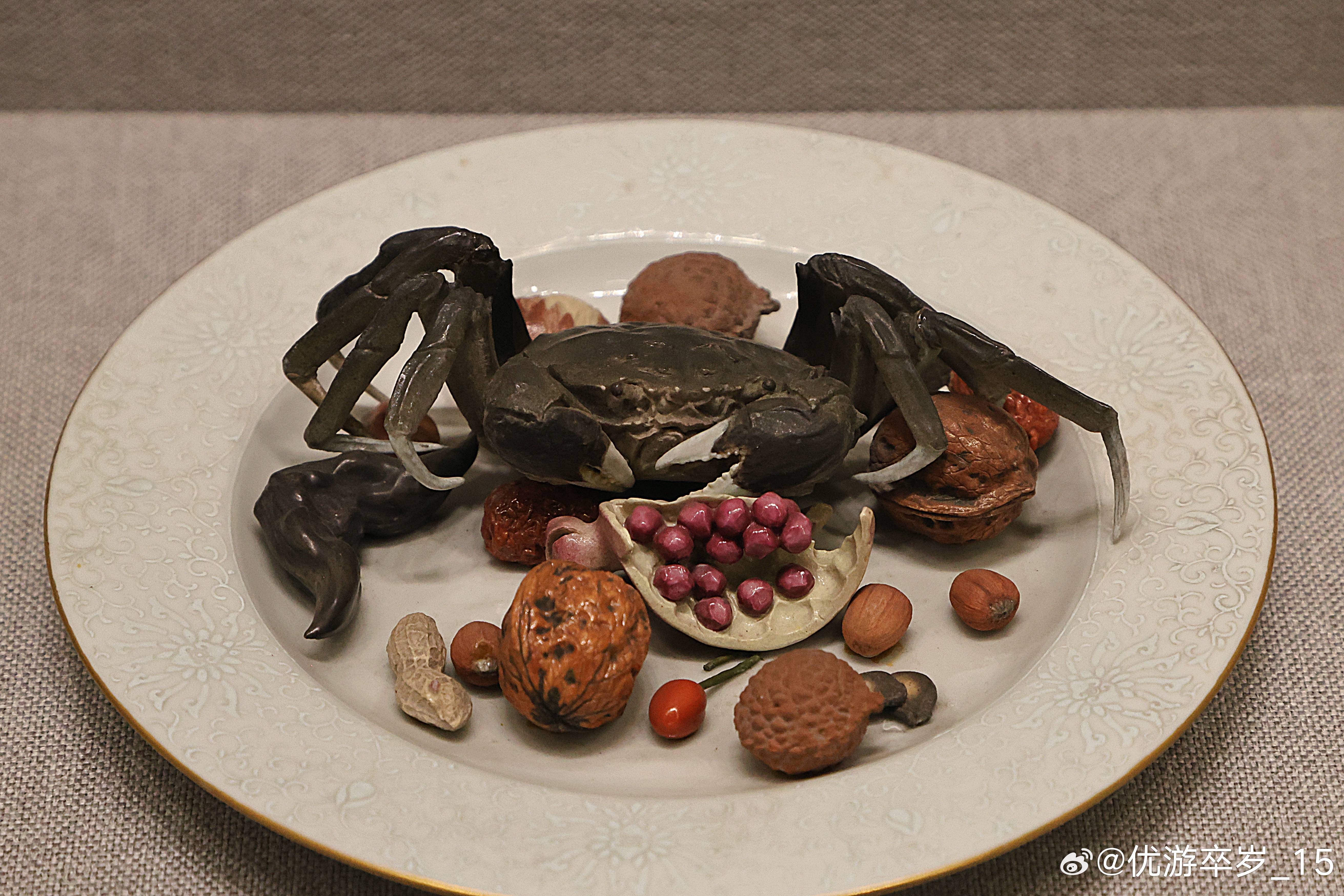 我的2026 景德镇窑粉彩塑雕像生果品蟹盘清乾隆（公元1736-1795年）故宫