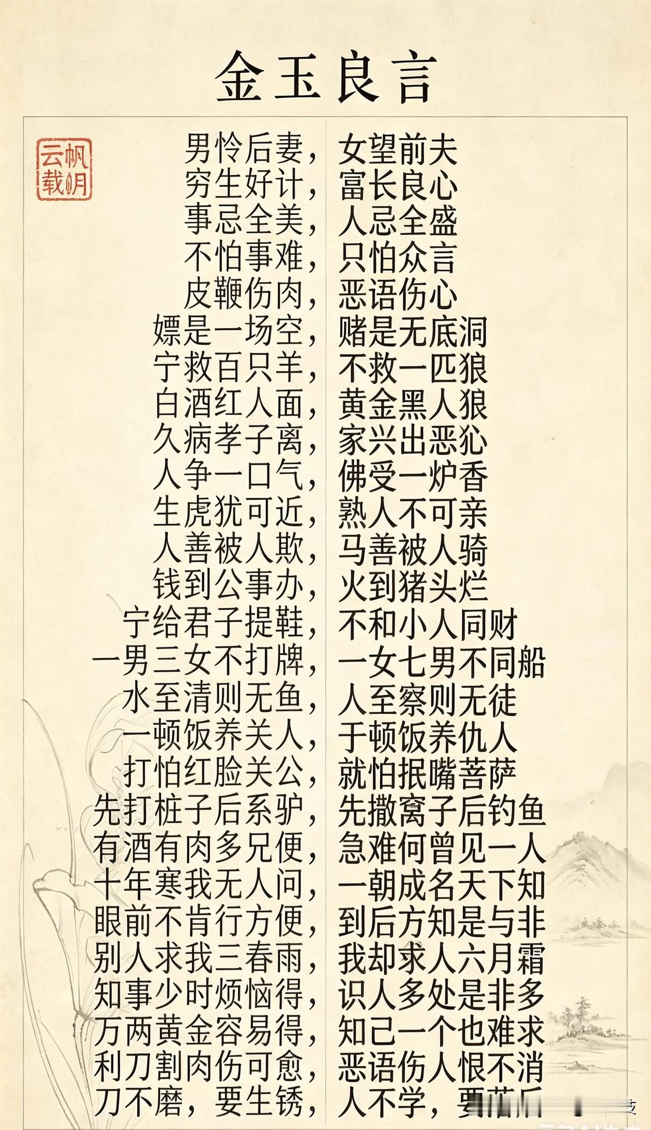 这张图片是金玉良言的谚语集合。