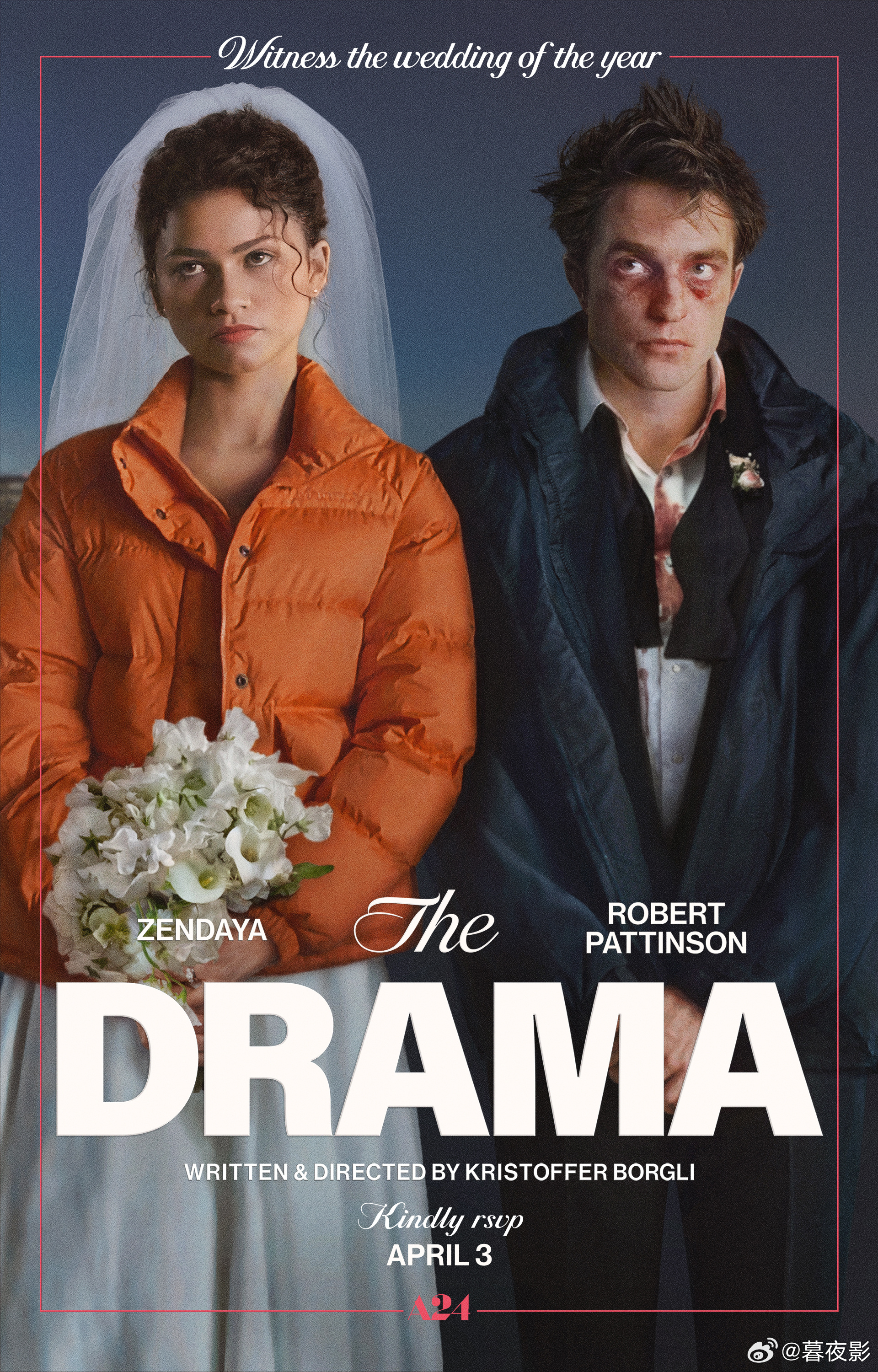 A24新片《爱情抓马》发布最新海报！！Zendaya和罗伯特帕丁森的角色满脸是伤