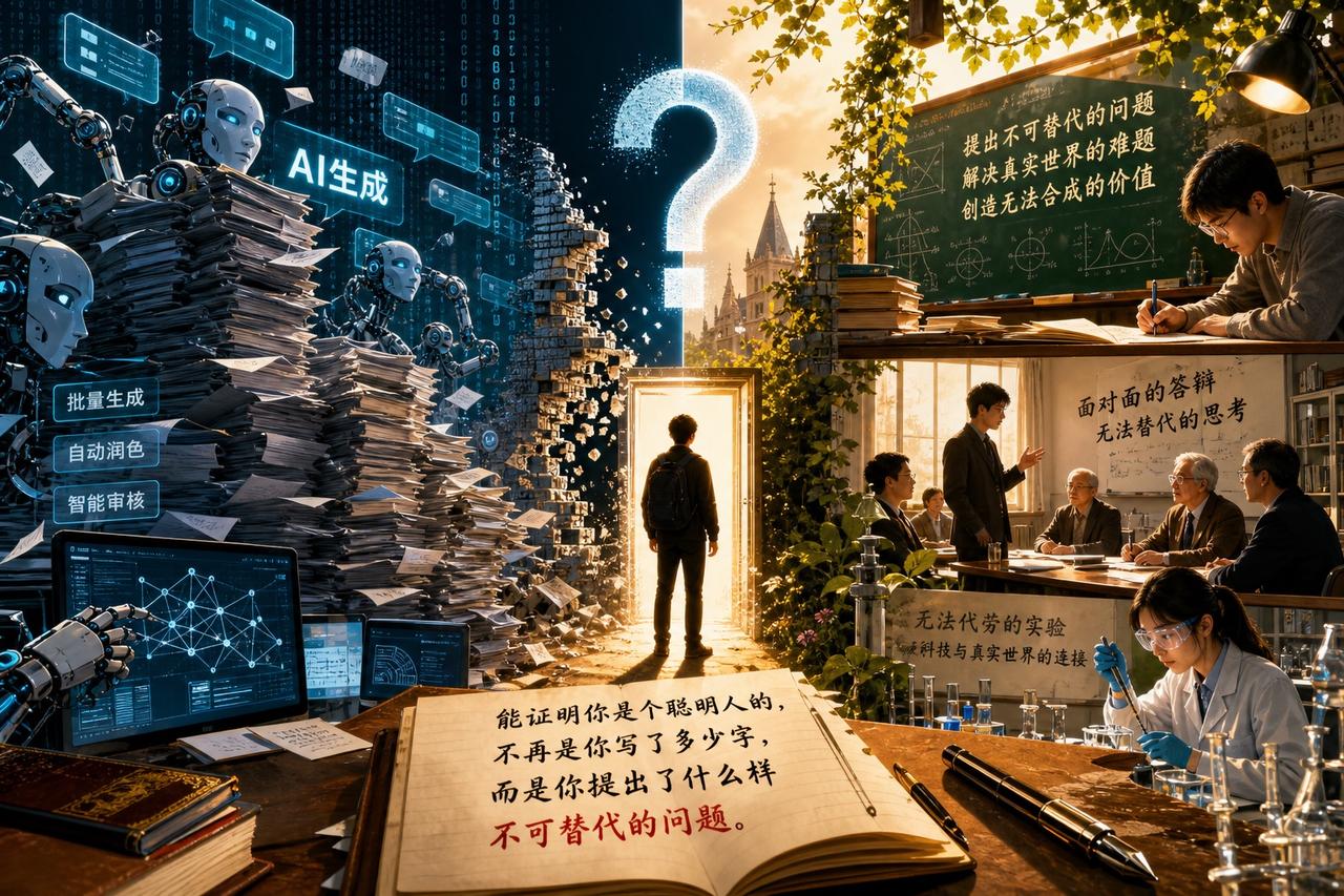 【学术界的“通胀”终局：当AI让勤奋变得廉价】

过去学术界的成功逻辑是“最大化